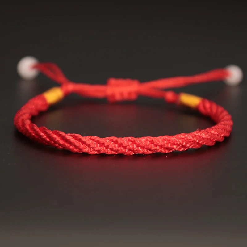 Счастливый браслет с красной нитью для женщин и мужчин, регулируемый плетеный браслет ручной работы, браслет с подвеской на день рождения, 3 вида стилей браслет на руку