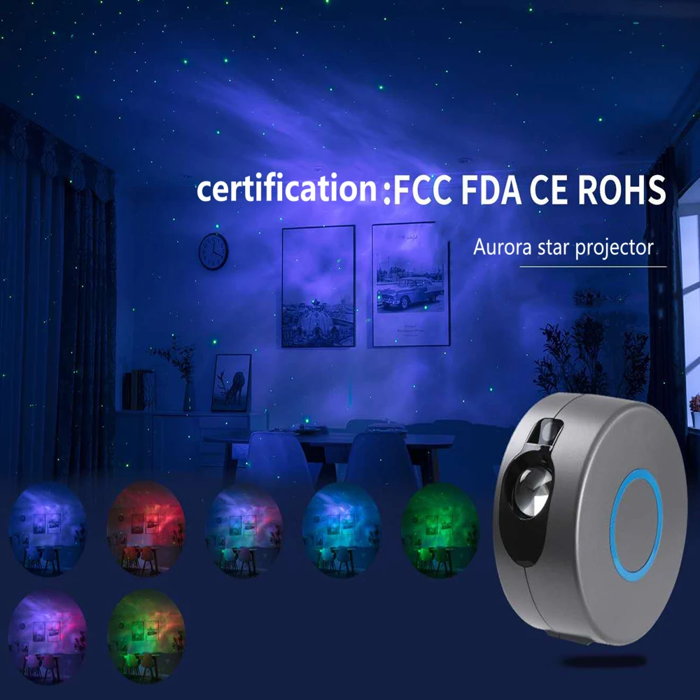 Star Projection Lamp 7 Color 3D Visual Lamp Led Laser Nebula Lamp Led Projector Small Night Lamp Romantic Scene Atmosphere Lamp