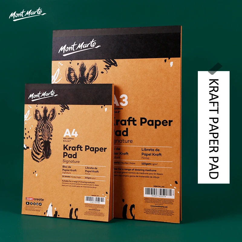 Bloc de papel Kraft A4 A3, 50 hojas, cuaderno de bocetos, 115gsm, separador  de escritorio para pintar lápices de dibujo y suministros de escritura|De  papel Kraft| - AliExpress