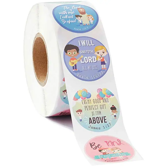 

8 styles pattern Religious Stickers 500pcs labels Christian Bible Verse Sticker for Kids school baby shower stationery sticker