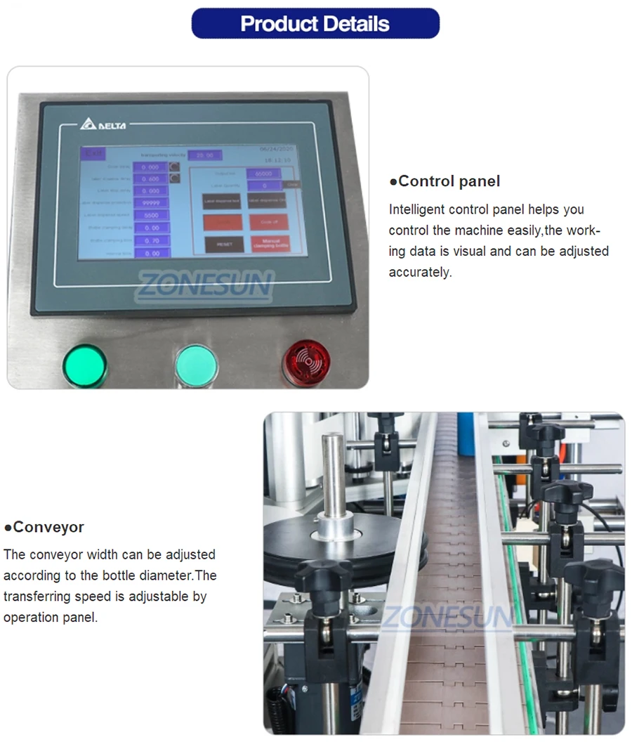 ZONESUN ZS-TB260 Automatic Double Side Round Positioning And Labeling Machine