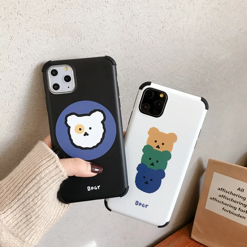 ORYKSZ For iphone 11 Pro Max Case Cute Cartoon Lovely Bear Silicone Phone Cover iPhone 6 6s 7 8 Plus X XR XS Back |