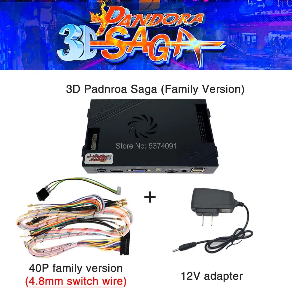 2650 в 1 Pandora Saga Box 3D семейная версия платы 40p аркадная плата для Бесплатной Игры монета HD видео Jamma игры HDMI VGA материнская плата - Цвет: 3Dbox 4.8wire