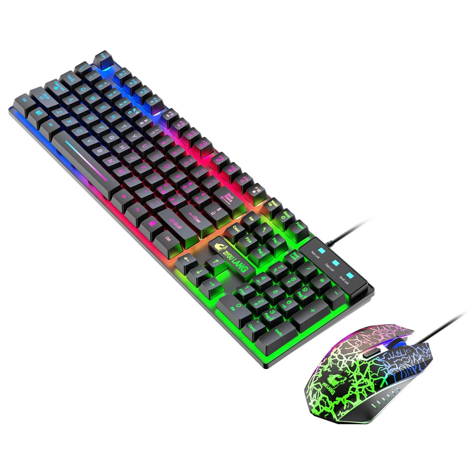 T13 Mechanical Keyboard Italian layout keyboard rainbow hybrid- light USB ergonomic gaming and mouse Set | Компьютеры и офис