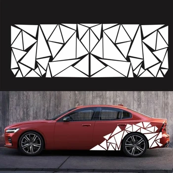 

White Sticker Triangles Graphics Car Side Body Vinyl Decor Decal Anti-UV