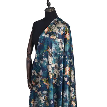 

Silk stretch satin fabric digital printing 19mm heavy summer silk fabric 140 wide 5 meters or more can be wholesale