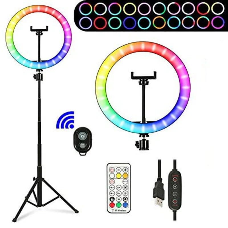 10 &quotRGB селфи светодиодный кольцевой светильник 26 Цвета режим с 1 6 м штатив Трипод
