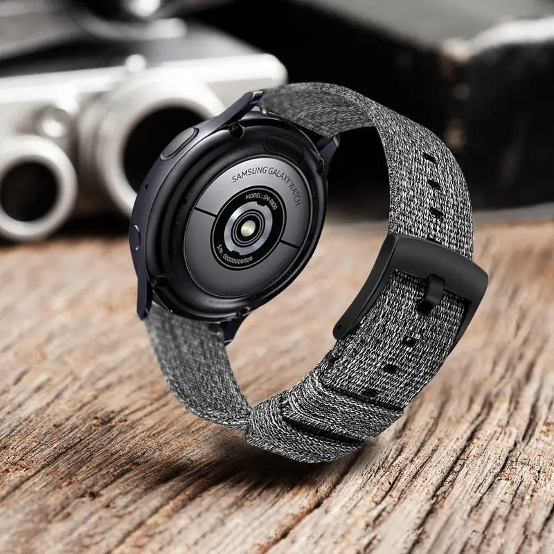 Холщовый нейлоновый ремешок для часов Samsung Galaxy Watch Active2 40 мм 44 быстросъемный из