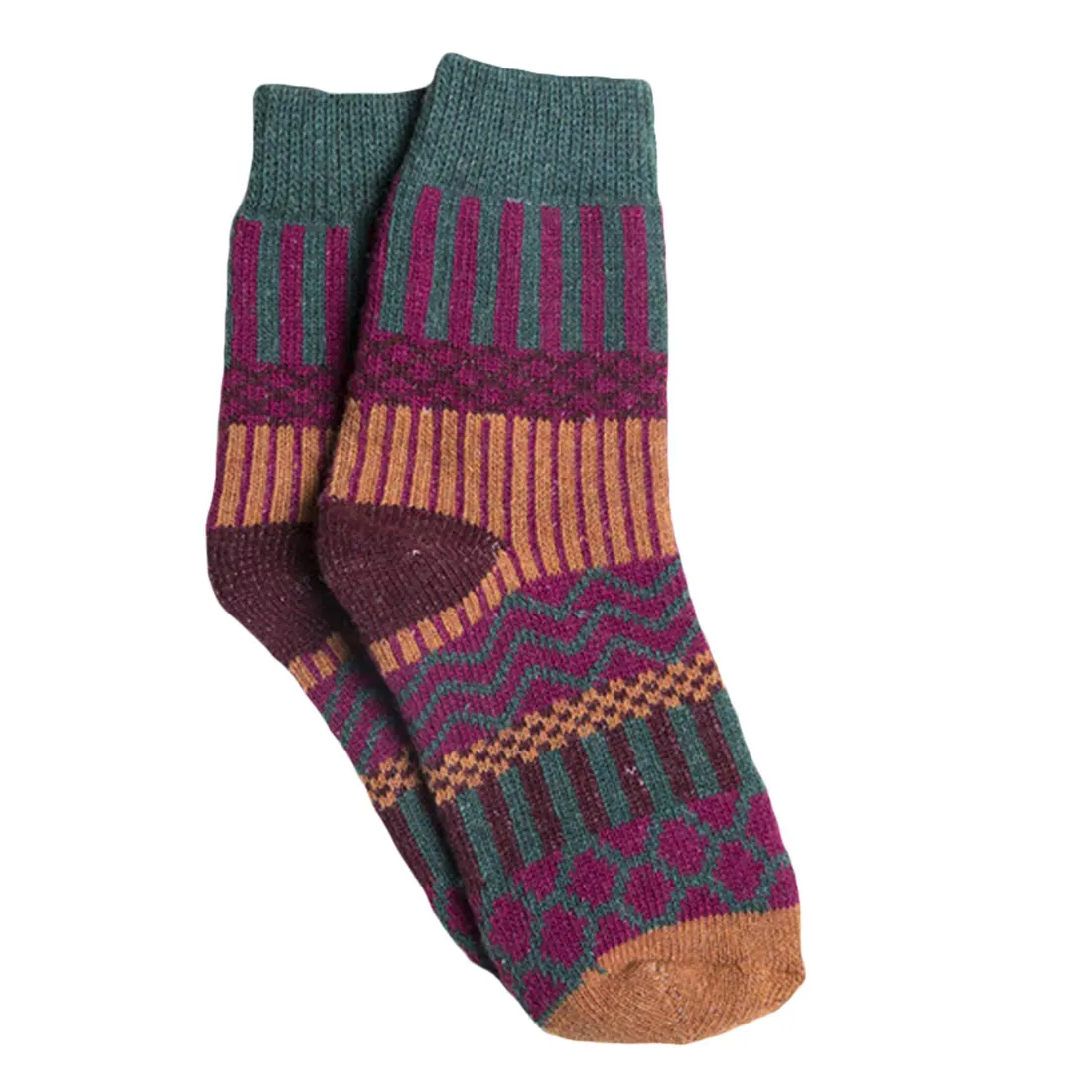 Женские кашемировые носки, удобные кашемировые носки, зимние теплые носки для сна, Пушистые Мягкие плотные вертикальные полосы, мягкие и легкие в очистке - Цвет: Зеленый