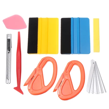 

17Pcs/set Carbon Vinyl Wrap Car Tools Micro Stick Squeegee Razor Scraper Film Cutter Car Window Tint Tool