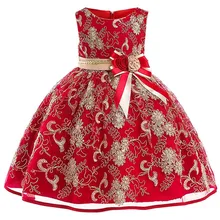 Платья для девочек 2, 3, 4, 5, 6, 7, 8 лет, детское торжественное платье с вышивкой, вечернее платье с цветами, свадебное платье принцессы, нарядное платье для девочек
