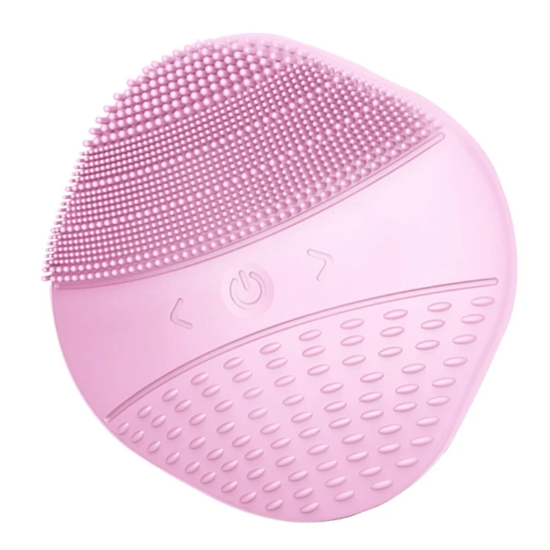 PINK Электрическая щетка для лица ультразвуковая Вибрация для лица глубокое очищение массаж кожи отшелушивающее очищающее средство для пор удаление макияжа черных точек - Цвет: PINK