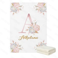 LVYZIHO Baby Blanket Custom Floral Letters Pattern Baby Boy / Girl Blanket  – 30×40 / 48×60 / 60×80 Inches – Fleece Blanket