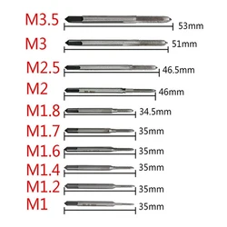 Mini herramientas de mano para reloj, herramienta de roscado, roscado, grifos, ataque M1 M1.2 M1.4 M1.6 M1.7 M1.8 M2 M 2,5 M 3 M3.5, 10 unids/set por juego
