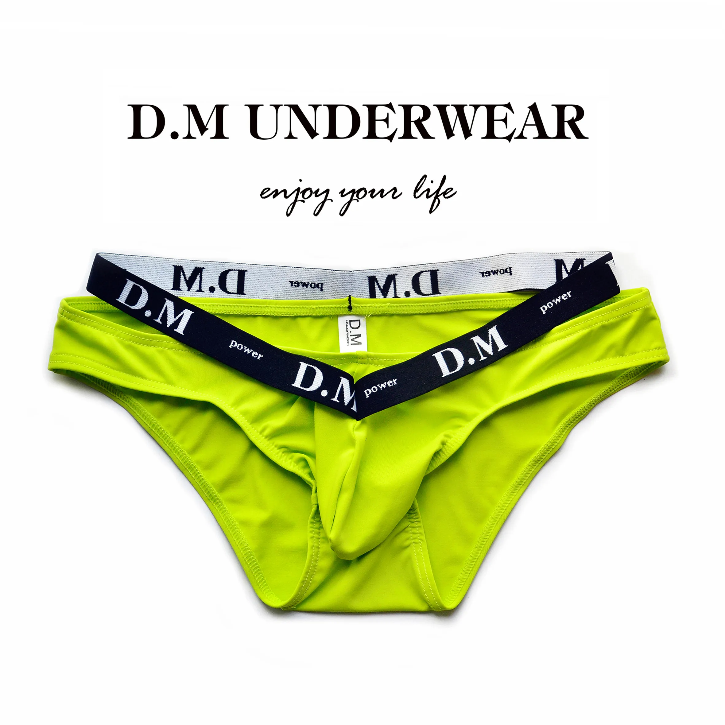 

Fashion Gay Male Letter Briefs Black Green Red White Personality Men's Underwear Youth Low Waist Sexy Boyshort