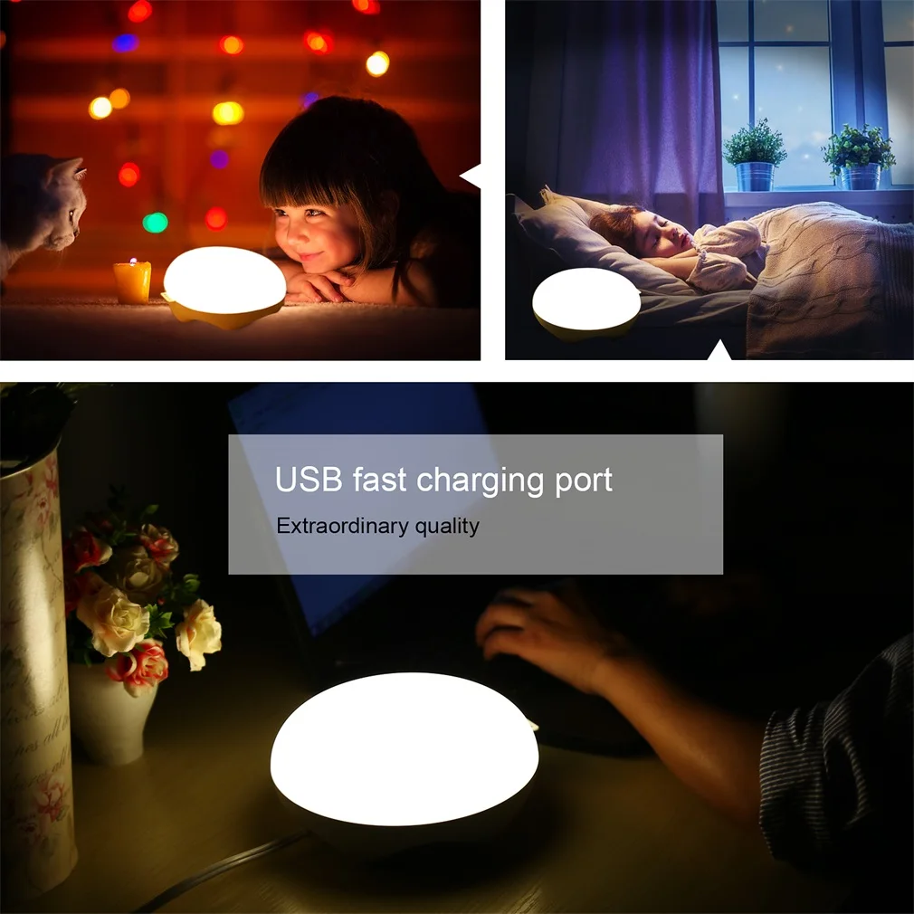 ICOCO умный датчик жестов светильник светодиодный волшебный датчик лампа USB Быстрая Зарядка порт форма пончика беспроводной портативный Q7 белый