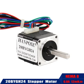 

10pcs Nema 8 Stepper motor 24mm 12mN.m 0.8A 1.8 degrees 20BYGH24 step motor for mini cnc 3D printer