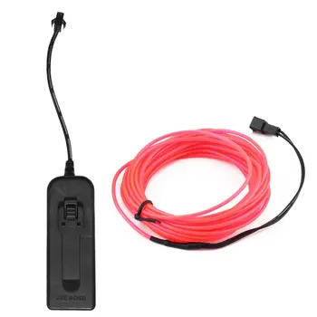 

1pc 3M Flexible EL Wire Tube Rope Battery Powered Flexible Neon Light Car Party Wedding Decoration With Controller