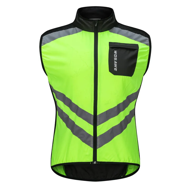 WOSAWE, ветрозащитные куртки для велоспорта, для мужчин и женщин, для езды на велосипеде, водонепроницаемая одежда для велоспорта, с длинным рукавом, майки без рукавов, жилет, ветровка - Цвет: Reflective Vest G 8