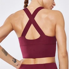 Женский спортивный бюстгальтер Пушап, однотонный топ для фитнеса, йоги, пуш-ап, нижнее белье для спортзала, бега, ударопрочный эластичный жилет для тренировок