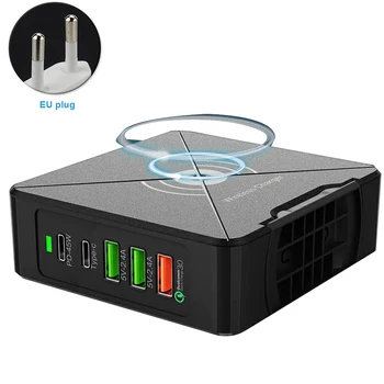 

Safe Travel Laptop Mobile Phone Portable With Power Adapter Type C Wall Plug Multi Port Rotary Stand USB Quick Charger 75W PD