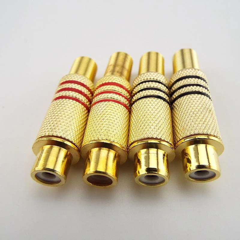 

6pcs/lot Gold plated RCA female Connector plug Audio Video jack adapter Connectors adapter solder type for RCA Cable Video