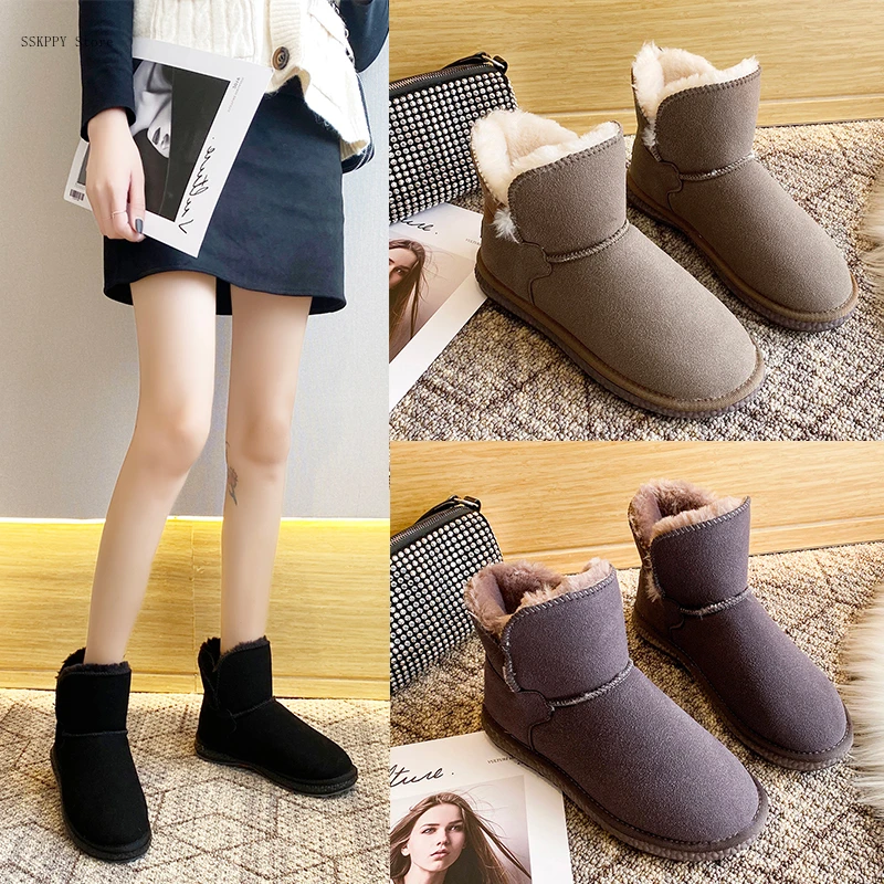 

Snow Boots Women 2022 Winter New Fashion All-match Fur One Short Tube Plus Velvet Warm and Comfortable Short Boots Women