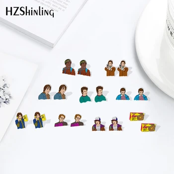 

Stranger Things Cartoon Pattern Shrinky Dinks Craft Handmade Jewelry Earrings for women Resin Epoxy