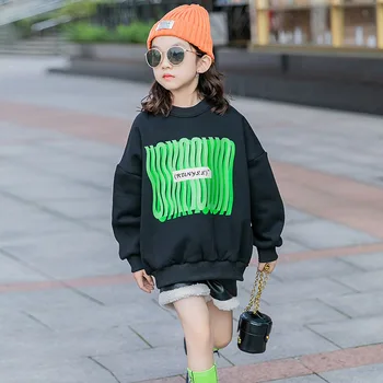 

Winter 2020 new girls' hoodies Plush Pullover Korean fashion causal outerwear clothes for promotion girl's top coat 6-41