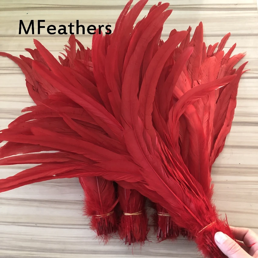 Цена за 100 шт Красный Петух coque feather 30-35 см 12-14 дюймов Куриные перья из петушиного хвоста сантехники diy аксессуары ручной работы