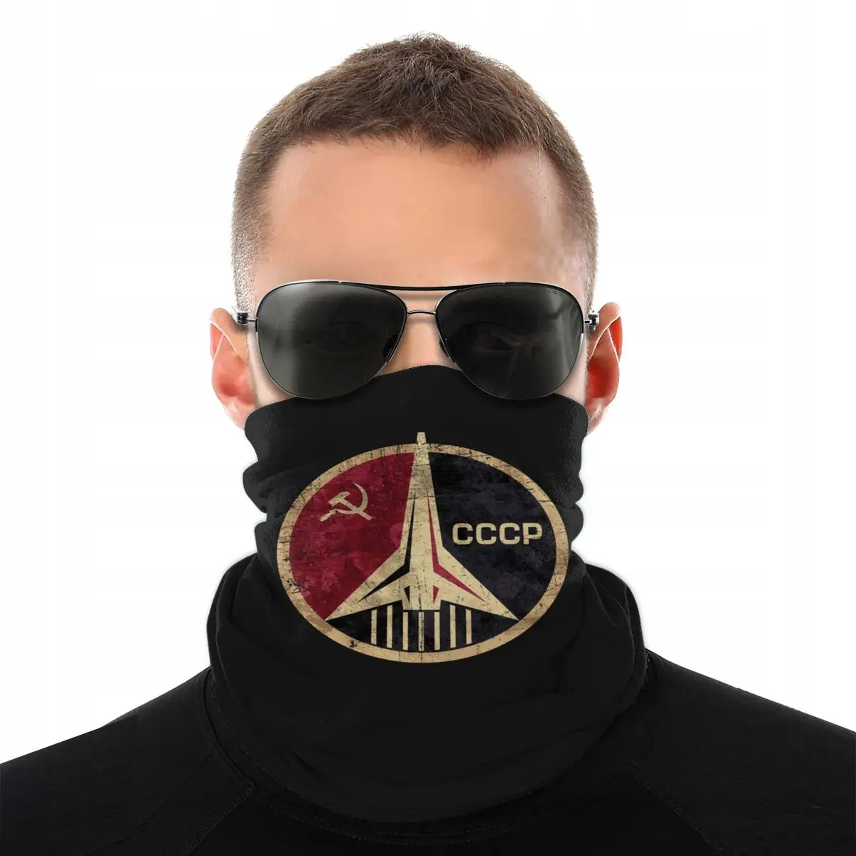 Russian Space Program Magic Scarf Half Face Mask Halloween mask CCCP and USSR soviet Neck Bandanas Windproof Headwear Biking |
