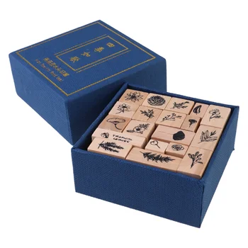

1 Set of Stamps Wooden Plants Decorative Seal Stamp for Scrapbook Craft