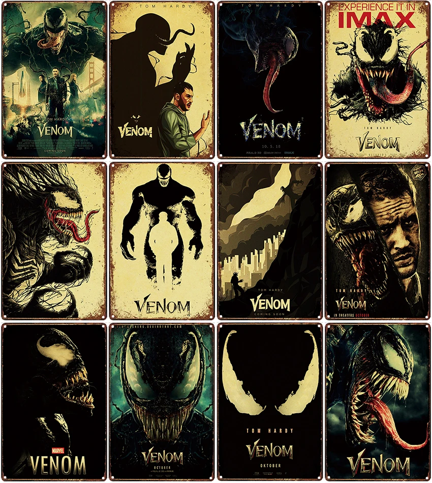 

VENOM Metal Poster Plaque Metal Vintage Classic Movie Metal Tin Sign Wall Decor for Bar Iron Painting