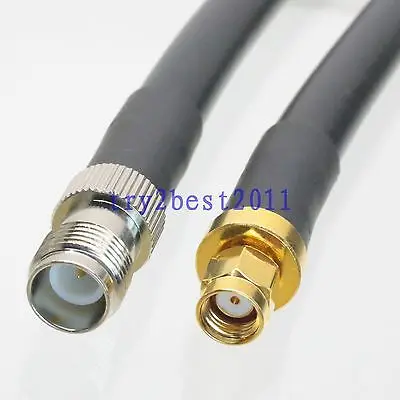 

DHL/EMS 10 Sets RG8/KSR400 RP-TNC plug pin to RP-SMA jack pin Straight Jumper pigtail Cable 3FT -C1