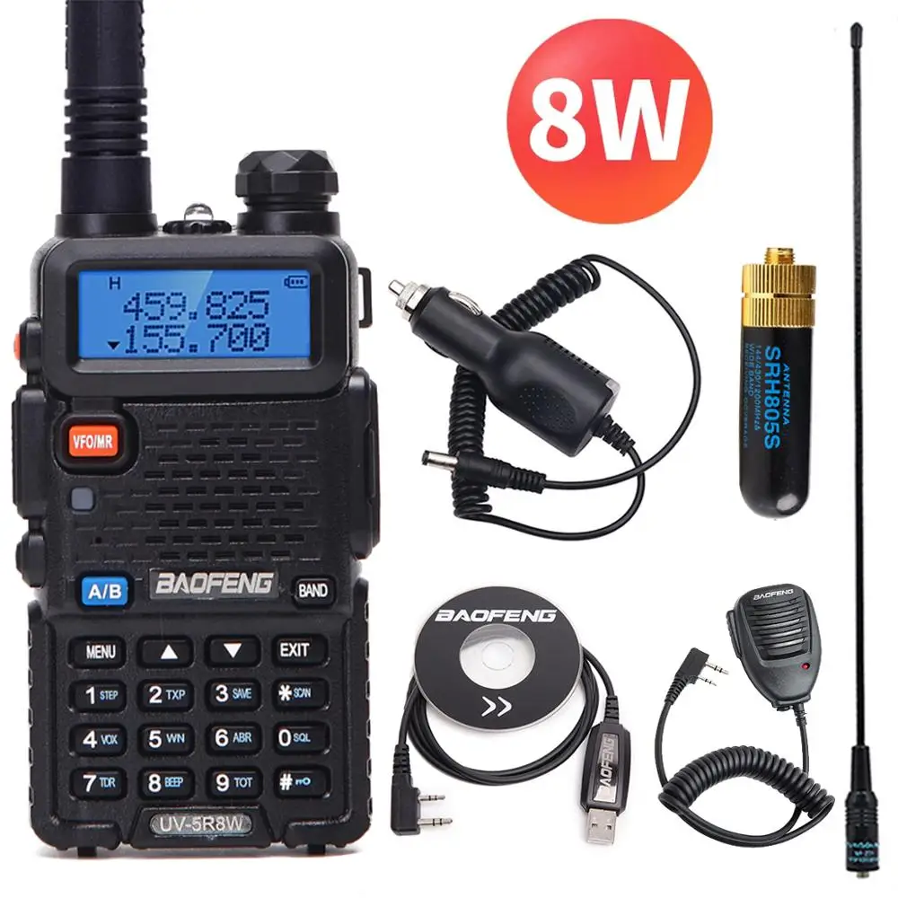 Barato Opcional 5W 8W Baofeng UV-5R Tri-de 8/4/1W Walkie Talkie doble banda transceptor UV5R de Radio de dos vías UV-9R UV-82 Erb1emykbxy