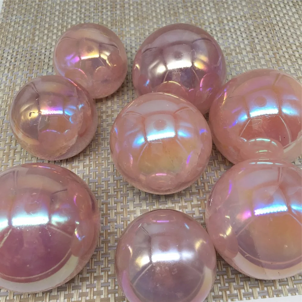 Titanium aura rose quartz crystals ball (14)