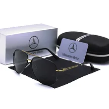 Роскошные Брендовые мужские солнцезащитные очки Mercedes, оправа из сплава нержавеющей стали, черные ретро очки пилота, женские очки для покупок, BZ749