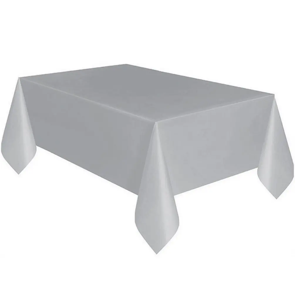 Одноразовые вечерние полиэтиленовые скатерти на день рождения, десертный стол, одноцветная скатерть 137*274 см - Цвет: gray