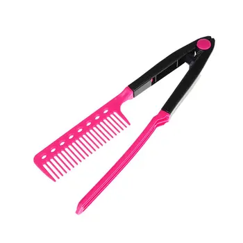 

V Shape Hair Straightener Comb Folding Styling Hairdressing Salon Straightening Brush Simple Useful Portable