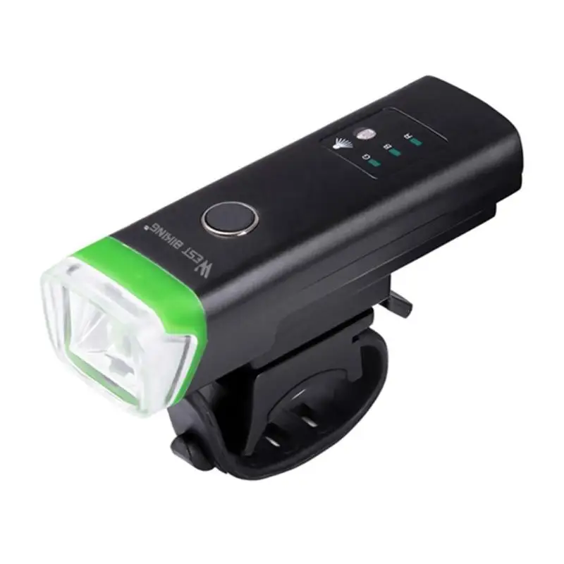 USB Rechargeable Bike Light 4-Modes Smart Sensing Front Lamp Headlight Waterproof USB Bicycle Accessories with Strap