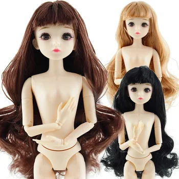 

Fashion BJD 13/20 Jointed Ball Doll Head Hands Doll Cute 30Cm Mini Baby Dolls 4D Realista Eyes Female Dolls Toy Christmas Gifts