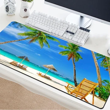 

Office Carpet Mouse Pad Gamer Beautiful Keyboard Mat Beach Sea View Beautifully Waterproof Carpet Desk Accessories for Bears Pc