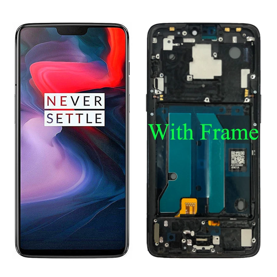 TFT для Oneplus 6 ЖК-дисплей кодирующий преобразователь сенсорного экрана в сборе 1+ 6 экран с рамкой 6,2" для Oneplus6 замена экрана