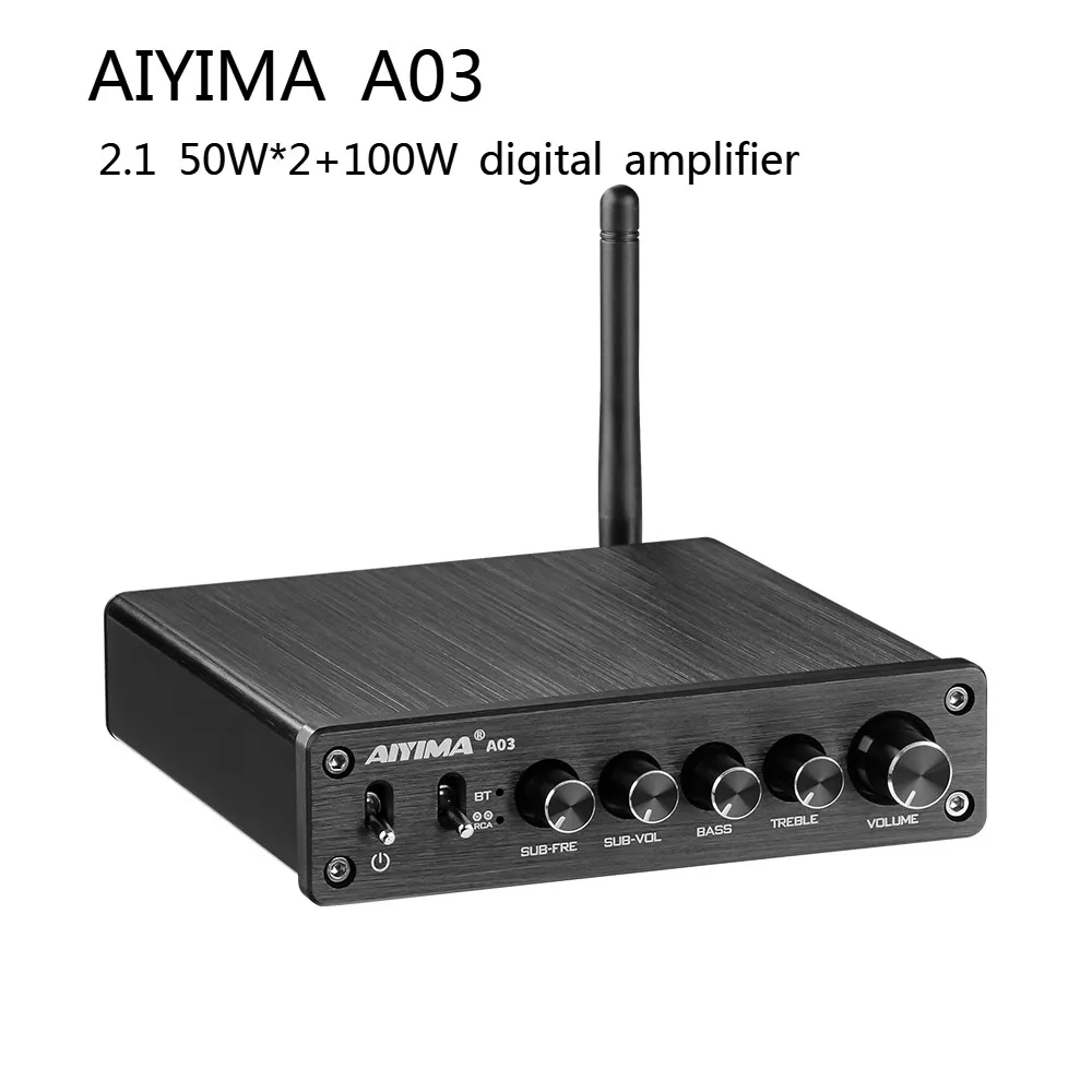 AIYIMA TPA3156 Bluetooth Subwoofer Amplifier 2.1 50Wx2+100W Digital Power Amplifier APTX HD 5.1 Home Theater COAX OPT DSP Amp karaoke amplifier Audio Amplifier Boards