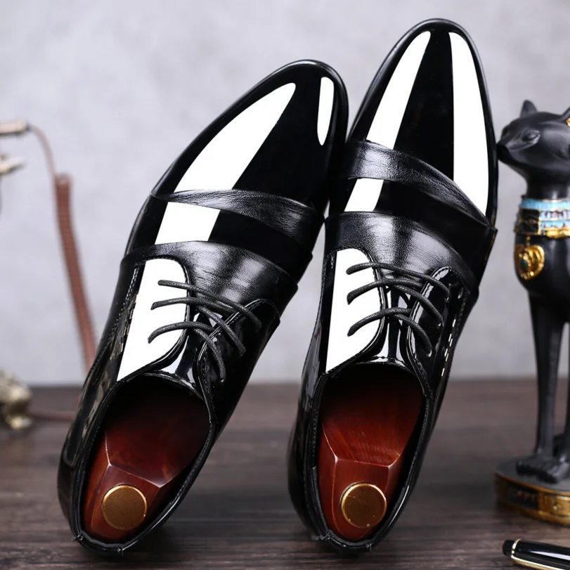 Men's Business Dress Leather Shoes Men Pointed Lace Up Casual Shoes Big Size 38-48 Oxford Shoes Men Suit Wedding Shoes Men New Men's Business Dress Leather Shoes Men Pointed Lace Up Casual Shoes Big Size 38-48 Oxford Shoes Men Suit Wedding Shoes Men New