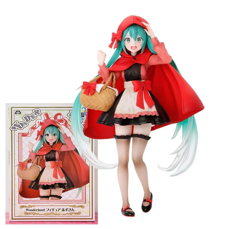 In Stock Original Taito Vocaloid Hatsune Miku Action Figure Little Red Riding Hood Fairy Tale Series 22Cm Anime Doll Model Toys | Игрушки и