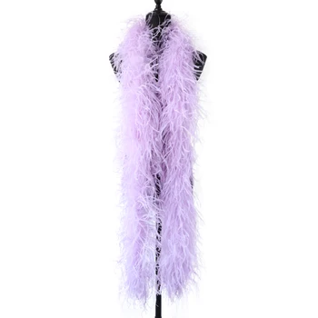 

1 Meter Fluffy Ostrich Feather Boa Fringe 6 ply Party Dance Stage Decoration Clothing Shawl Scarf Customized Colors