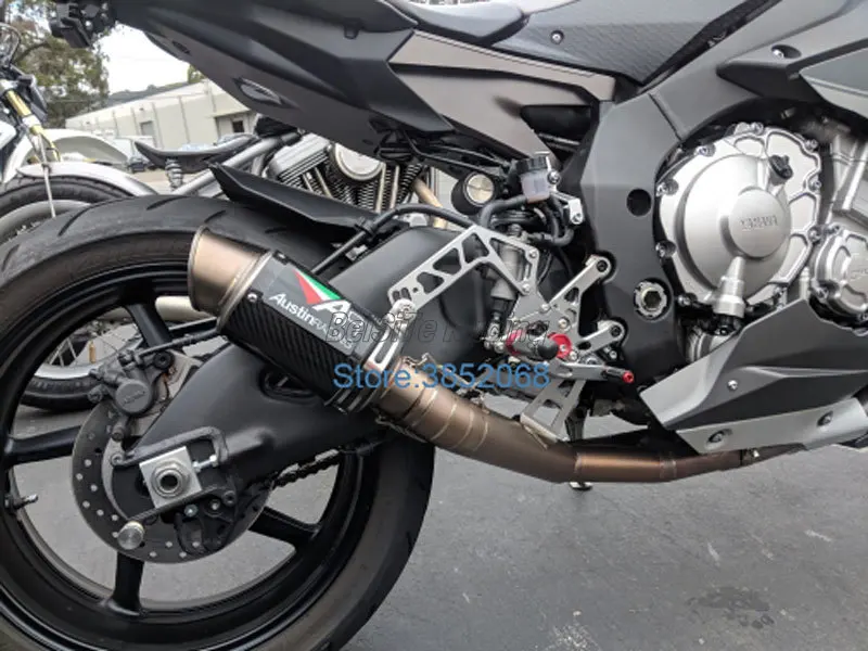 Полный комплект выхлопной трубы для мотоцикла для YZF-R1- год углеродное волокно цвет R1 мотоцикл Выхлопная система