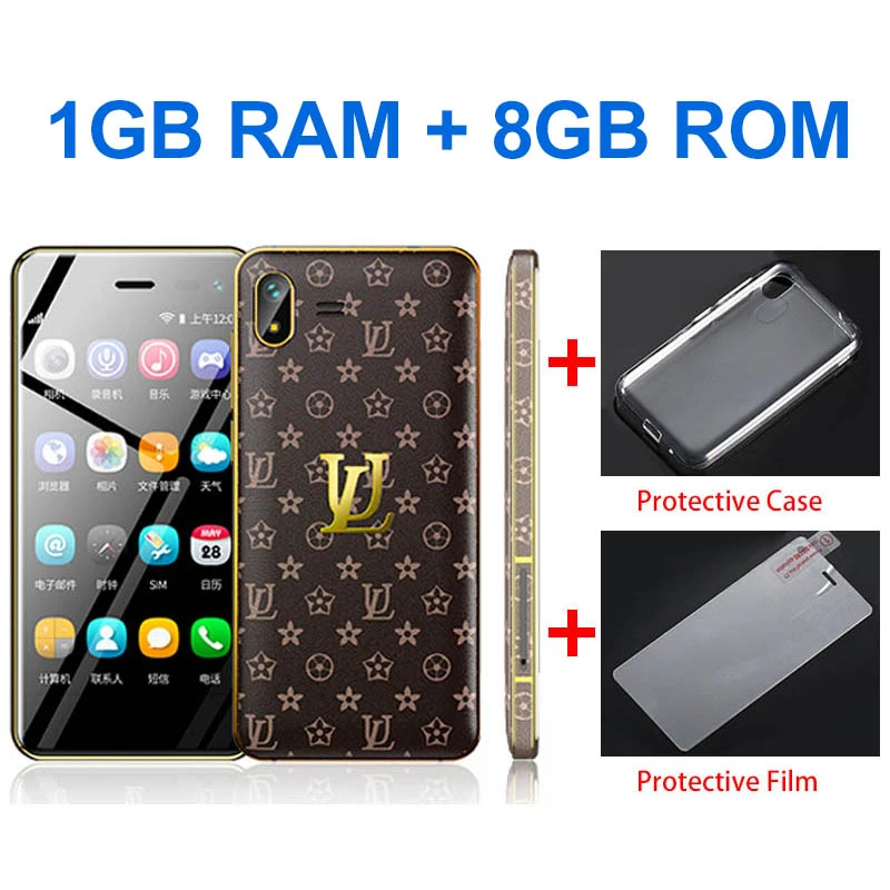 U2 3,15 дюймовый мини сенсорный мобильный телефон четырехъядерный 5.0mp пикселей 4G смартфон android 8,1 разблокированные сотовые телефоны четырехъядерный мобильный телефон - Цвет: Brown 8GB ROM