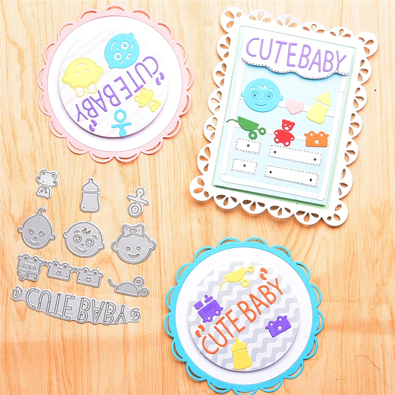 

Naifumodo Word Dies and Cute Baby Metal Cutting Dies Scrapbooking New 2019 Craft Dies Embossing Stencil Card Making Decoration